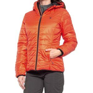 NEW Spyder Tryton Hooded Insulator Jacket! M Orange Sizzle Lighter Weight Puffer